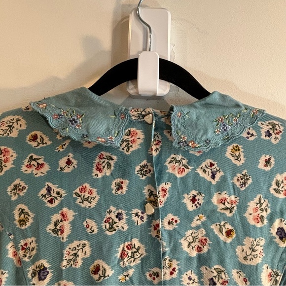 LITTLE PHOOL Sz XL Mini Dress Floral Buttoned Made in India 100% Rayon NEW - Picture 10 of 14